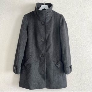 Kristen Blake Grey Australian Wool Blend Pea Coat